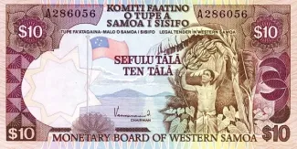 Samoa 10 Tālā, 1980 obverse