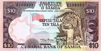 Samoa 10 Tālā, 1985 obverse