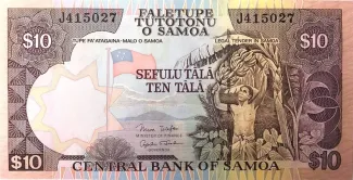Samoa 10 Tālā, 2002-2005 obverse