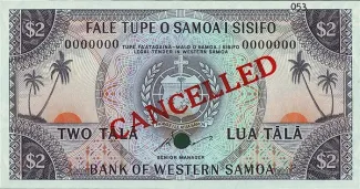 Samoa 2 Tālā, 1967-2020 obverse