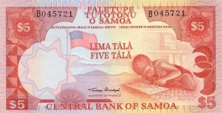 Samoa 5 Tālā, 1985 obverse