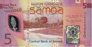Samoa 5 Tālā, 2024 obverse