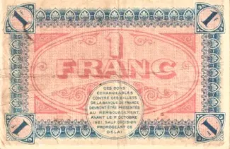 Sane-et-Loire, Department of 1 Franc, 1916 reverse