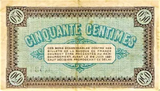 Sane-et-Loire, Department of 50 Centimes, 1916 reverse