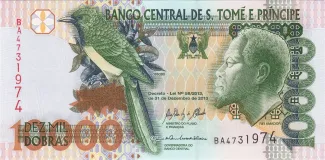 São Tomé and Príncipe 10.000 Dobras, 1996-2013 obverse