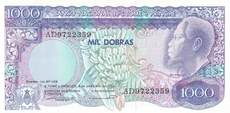 São Tomé and Príncipe 1.000 Dobras, 1989 obverse