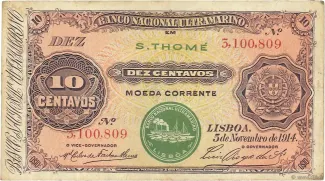 São Tomé and Príncipe 10 Centavos, 1914 obverse