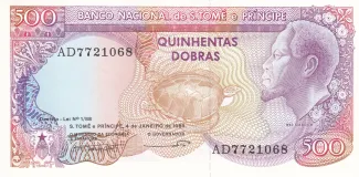 São Tomé and Príncipe 500 Dobras, 1989 obverse