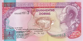 São Tomé and Príncipe 500 Dobras, 1993 obverse