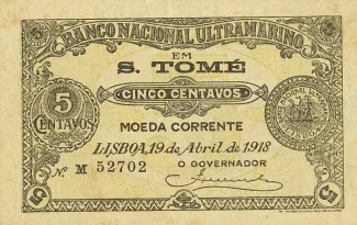 São Tomé and Príncipe 5 Centavos, 1918 obverse