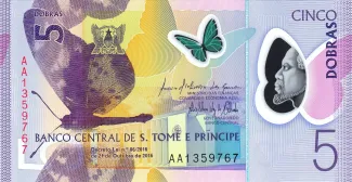 São Tomé and Príncipe 5 Dobras, 2016 obverse