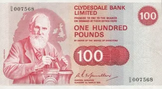 Scotland 100 Pounds, 1972-1976 obverse