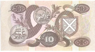 Scotland 10 Pounds, 1974-1990 reverse