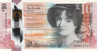 Scotland 10 Pounds, 2016-2021 obverse
