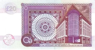 Scotland 20 Pounds, 2005 P-229 reverse