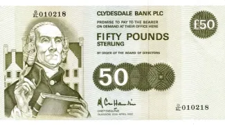 Scotland 50 Pounds, 1989-1992 obverse
