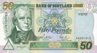 Scotland 50 Pounds, 1995-2006 obverse