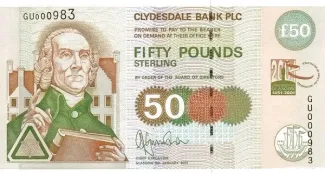 Scotland 50 Pounds, 2001 P-229 obverse