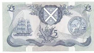 Scotland 5 Pounds, 1990-1994 reverse