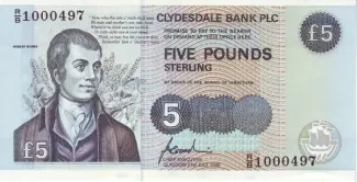 Scotland 5 Pounds, 1996 P-224 obverse