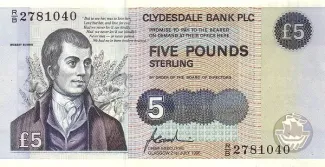 Scotland 5 Pounds, 1996 P-224 obverse