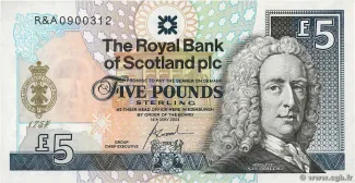 Scotland 5 Pounds, 2004 P-363 obverse