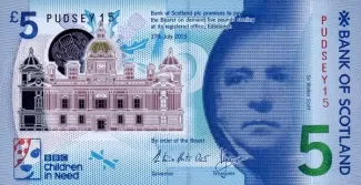 Scotland 5 Pounds, 2015 P-129 obverse