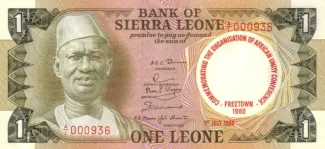 Sierra Leone 1 Leones, 1980 P-10 obverse