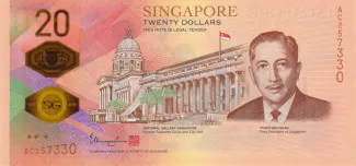 Singapore 20 Dollars, 2019 P-63 obverse