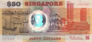Singapore 50 Dollars, 1990 P-30 obverse