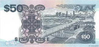 Singapore 50 Dollars, 1994 reverse
