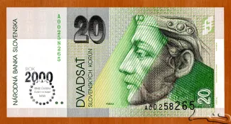 Slovakia 20 Kroner, 1993 P-34 obverse