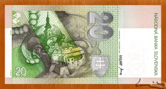 Slovakia 20 Kroner, 1993 P-34 reverse