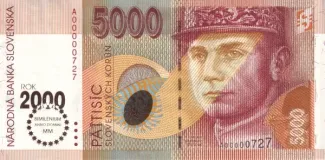 Slovakia 5,000 Kroner, 1995 P-40 obverse