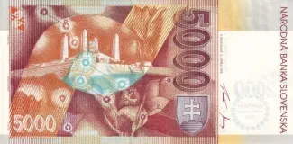 Slovakia 5,000 Kroner, 1995 P-40 reverse