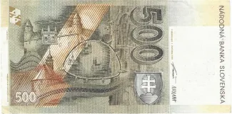 Slovakia 500 Kroner, 1993 P-38 reverse