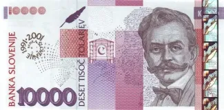 Slovenia 10,000 Tolarjev, 2001 P-27 obverse