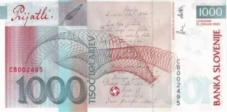 Slovenia 1,000 Tolarjev, 2001 P-26 reverse