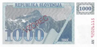Slovenia 1.000 Tolarjev, 1991-1992 obverse