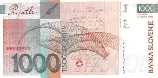 Slovenia 1,000 Tolarjev, 2003 P-29 reverse
