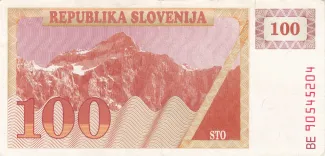 Slovenia 100 Tolarjev, 1990 obverse