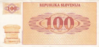 Slovenia 100 Tolarjev, 1990 reverse