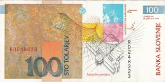 Slovenia 100 Tolarjev, 1992-2003 reverse