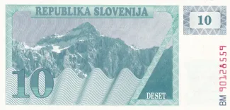 Slovenia 10 Tolarjev, 1990 obverse