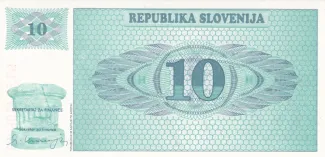 Slovenia 10 Tolarjev, 1990 reverse
