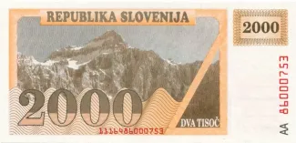 Slovenia 2.000 Tolarjev, 1992 obverse