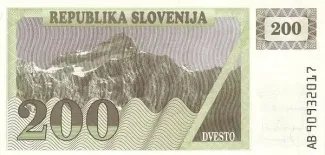 Slovenia 200 Tolarjev, 1990 obverse