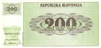 Slovenia 200 Tolarjev, 1990 reverse