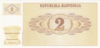Slovenia 2 Tolarja, 1990 reverse
