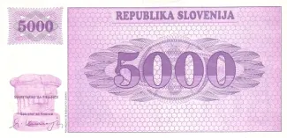 Slovenia 5.000 Tolarjev, 1992 reverse